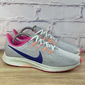 Nike Air Zoom Pegasus 36 Gray Purple Running Shoes Women's 10 Athletic Sneakers